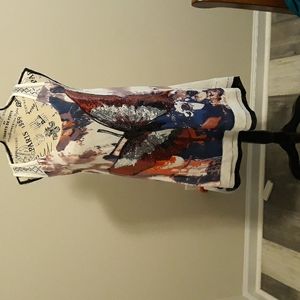 NWT unique designer's  top  Fleur de Lis collection.